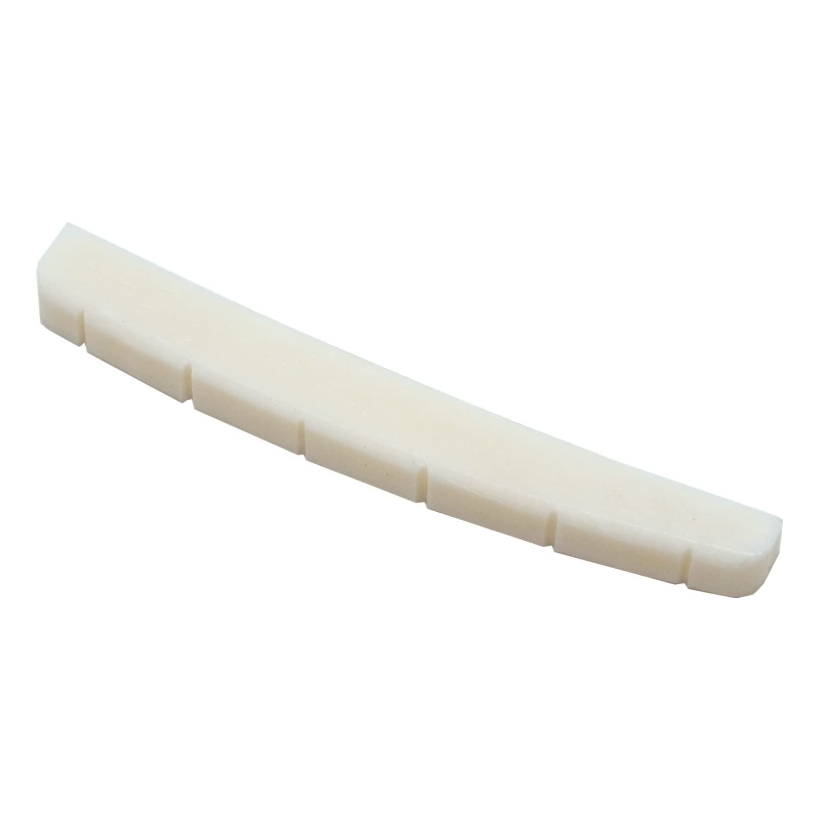 Miwayer 6 String Electric Guitar Bone Nut Curved Bottom Pre-Slotted Made Of Real Bone (43 X 3.2 X 5/5.65/4.6Mm 1 Pack)