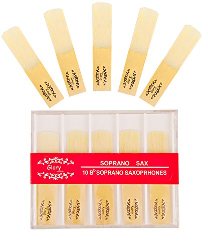 Glory Soprano Saxophone Sax Reeds Size 2.5, Strength 2 1/2, Box of 10