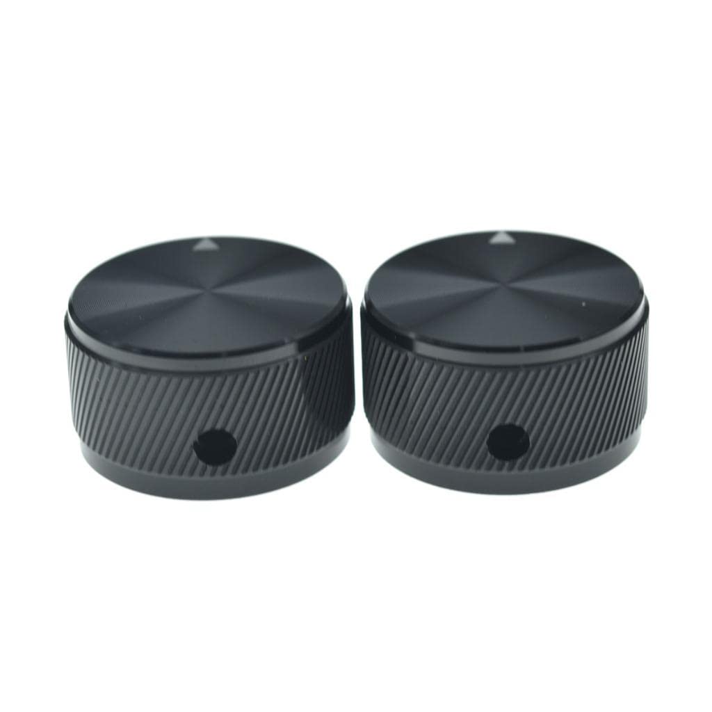 Kaish 2Pcs 1-3/16''(30Mm) Diam. Aluminium Potentiometer Knobs 1/4'' Universal Metal Pot Control Knobs With Indicator And Set Scr