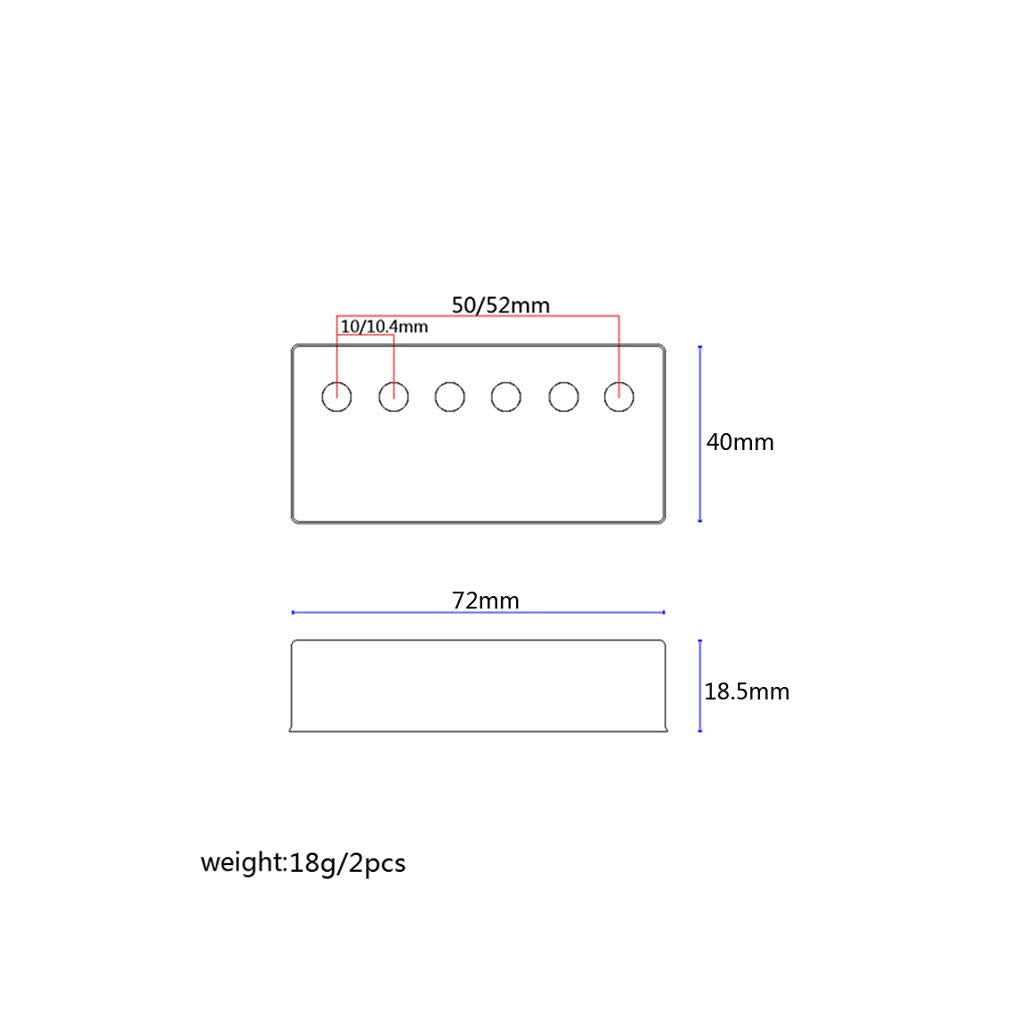 Alnicov 2PCS 52mm Humbucker Guitar Pickup Covers,Rosewood,for Electric Guitar Bridge