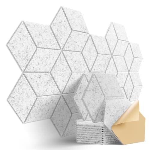 Dailycooper 12 Pack Self-Adhesive Acoustic Panels 12'' X 10'' X 0.4'' - Sound Proof Foam Panels With High Density,Stylish Y-Line