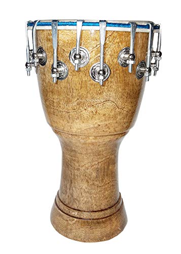 Gt Free Style Rope Tuned Djembe (8 Head) | Percussion Hand Drums | Djembe Nut Bold With Cover (Natural)