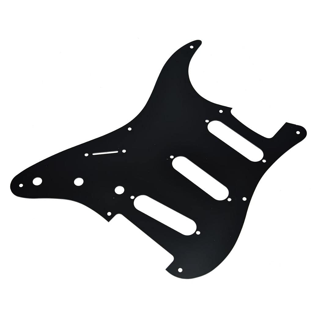 Dopro 8 Hole Aluminum Anodized Vintage Style ST Strat SSS Guitar Pickguard Scratch Plate for American FD Strat Black