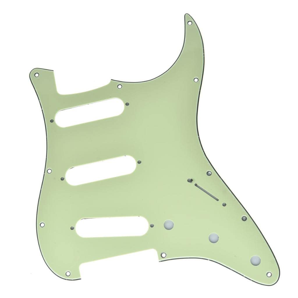 Kaish 11 Hole St/Strat Style Pickguard Sss Pick Guard For Usa/Mexico Stratocaster/Strat Mint Green 3 Ply