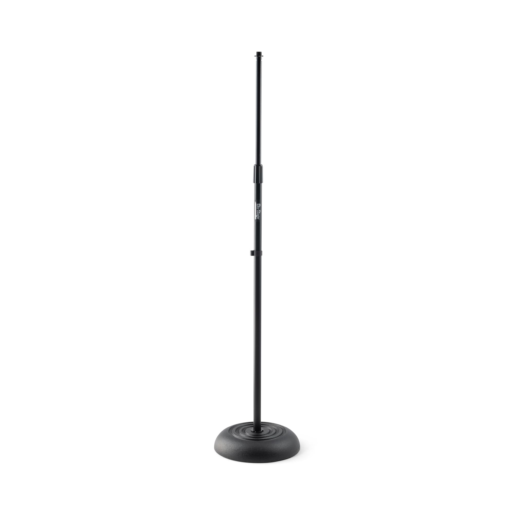 On-Stage MS7201B Round-Base Mic Stand (Supports Dynamic and Condenser Microphones, Height Adjustable 33-60, Standard 5/8-27 Thre