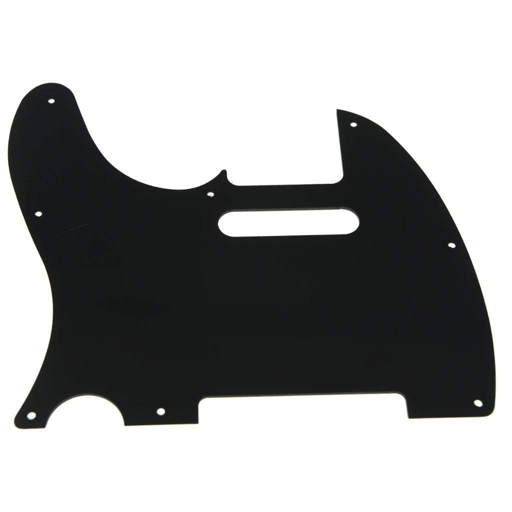 KAISH 8 Hole Tele Guitar Pickguard TL Pick Guard Scratch Plate for USA/Mexico Telecaster/Tele Black 1 Ply