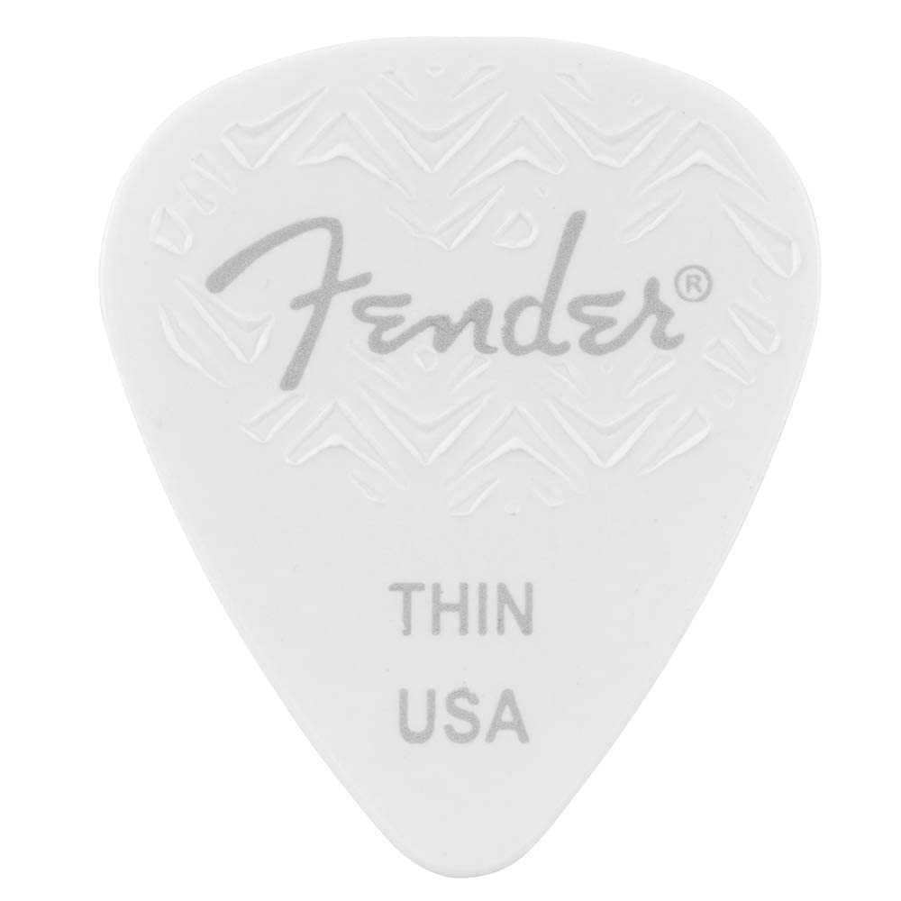 Fender Wavelength Guitar Picks 351 Shape, White, Thin, 6-Pack