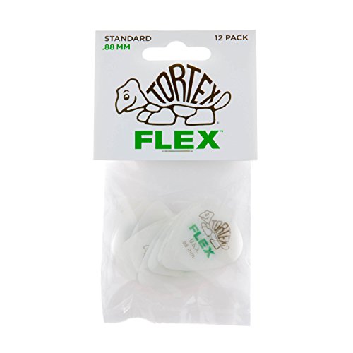 Dunlop Tortex Flex Standard .88mm Green Guitar Pick, 12 Pack