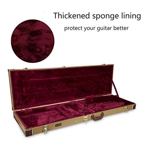 Crossrock Wooden Case Fits Fender Telecaster and Stratocaster Electric Guitars,Vinyl Tweed (CRW620ETW)