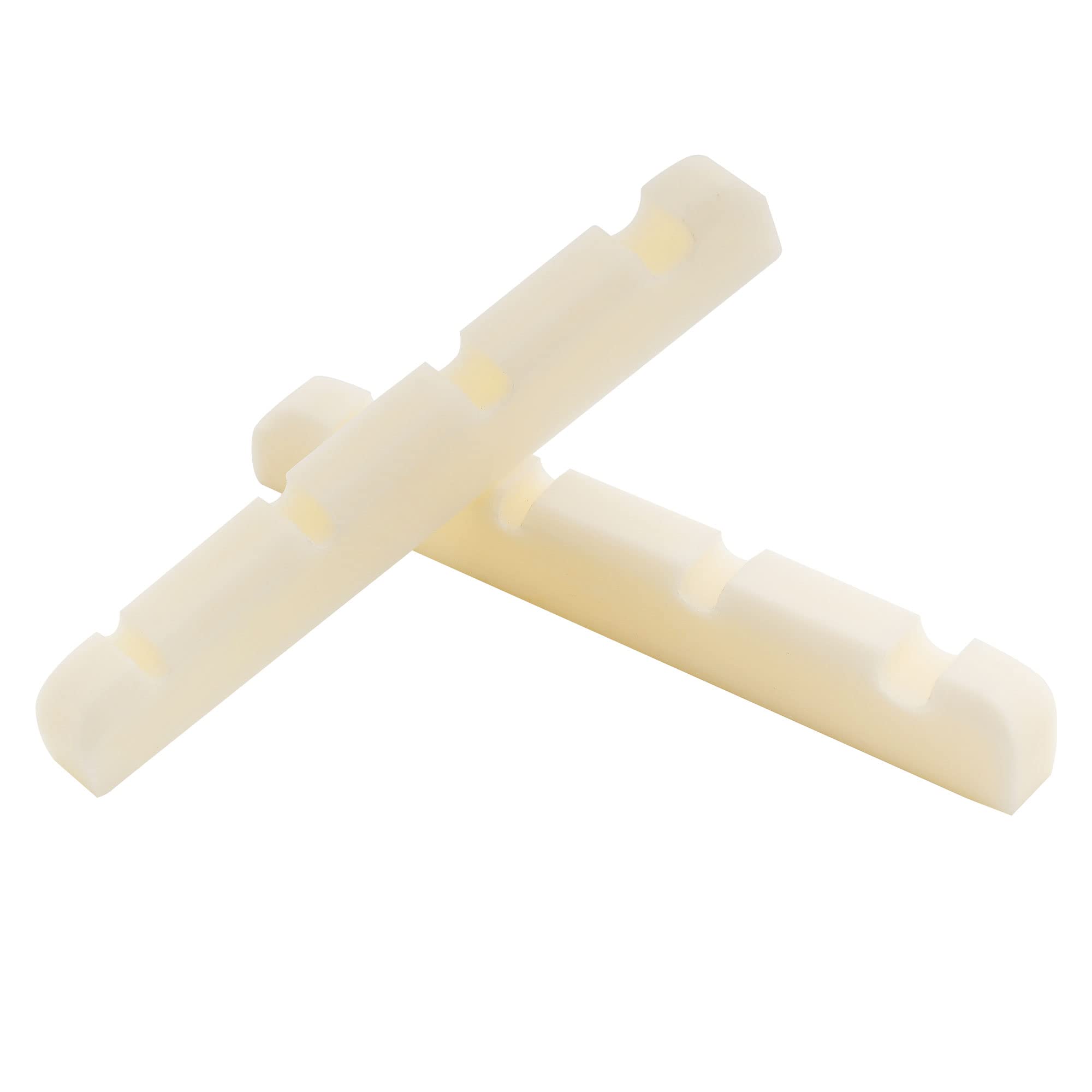 Musiclily Slotted 4 String Bone Bass Guitar Nuts Flat Bottom for Fender PB JB Precision Bass Jazz Bass, 38x3.5x5mm (Pack of 2)