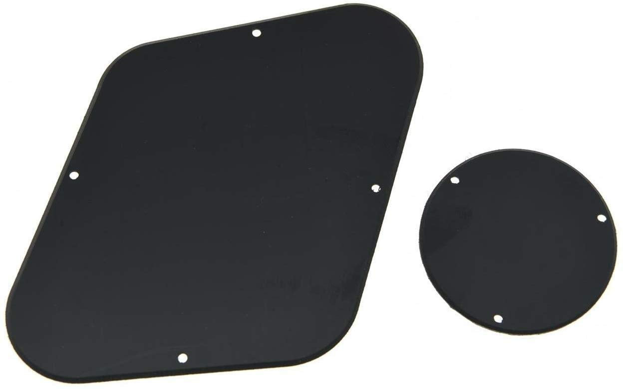 Dopro LP Rear Control Plate Switch Plate Cavity Cover For Epi Les Paul Solid Black 1 Ply