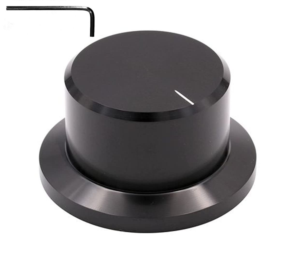 Szliyands 1.89'' X 1.02'' All-Aluminum Knob Volume Potentiometer Knob Bile Amplifier Audio Potentiometer Knob Cap (Black)