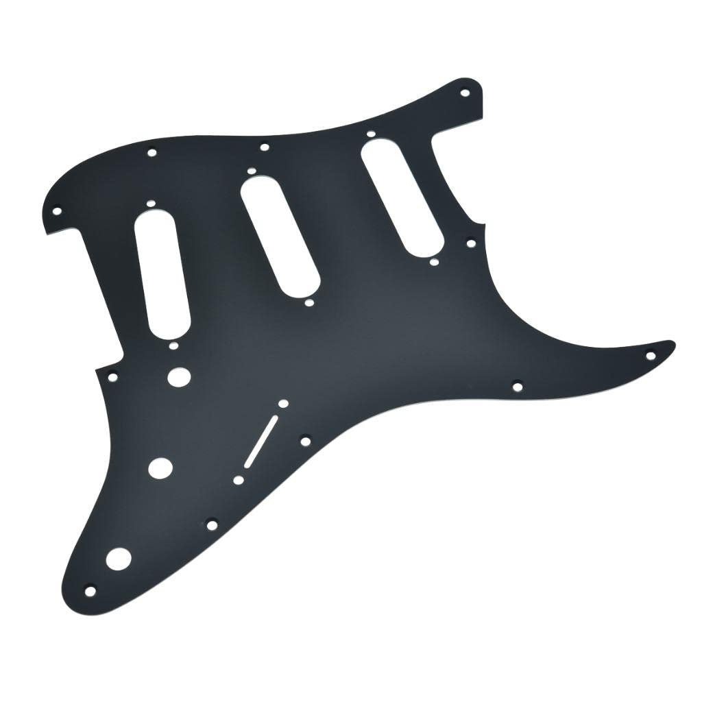 Dopro 11 Hole Matte Aluminum Strat Sss Pickguard Metal Anodized St Pick Guard Scratch Plate For Usa/Mexico St/Strat Matte Black