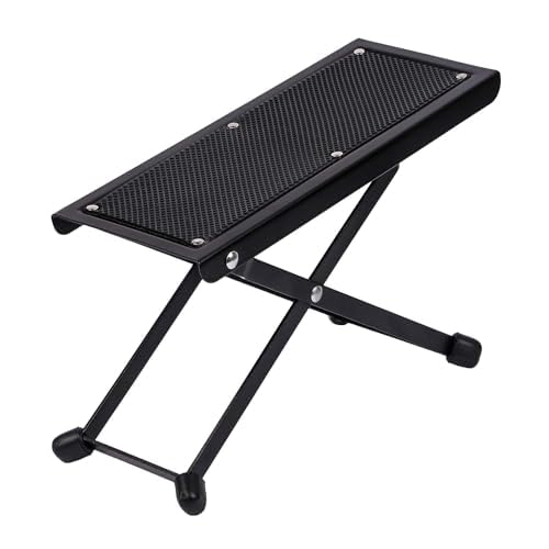 Powerpak Gf-2S Guitar Foot Rest | Anti-Slip | Foldable Guitar Pedal | Adjustable Height Foot Rest Stool | Rubber Pad For Comfort