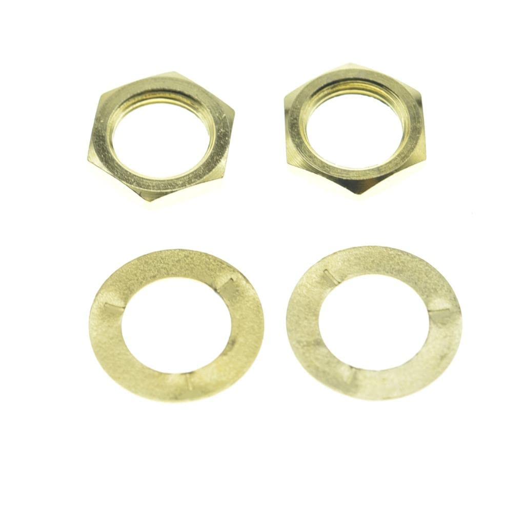 Dopro 10-Pack Brass USA 3/8''-32 Thread Guitar Pots Nuts Potentiometer Hex Nuts Guitar/Bass Jack Nuts and Washers for US CTS Pot