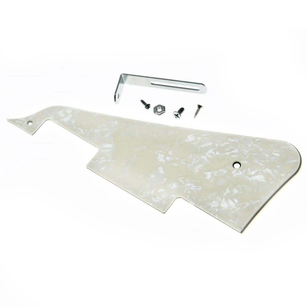 Dopro LP Guitar Pickguard and LP Stainless Steel Bracket with Chrome Steel Mounting Screws for USA Les Paul Aged Pearl