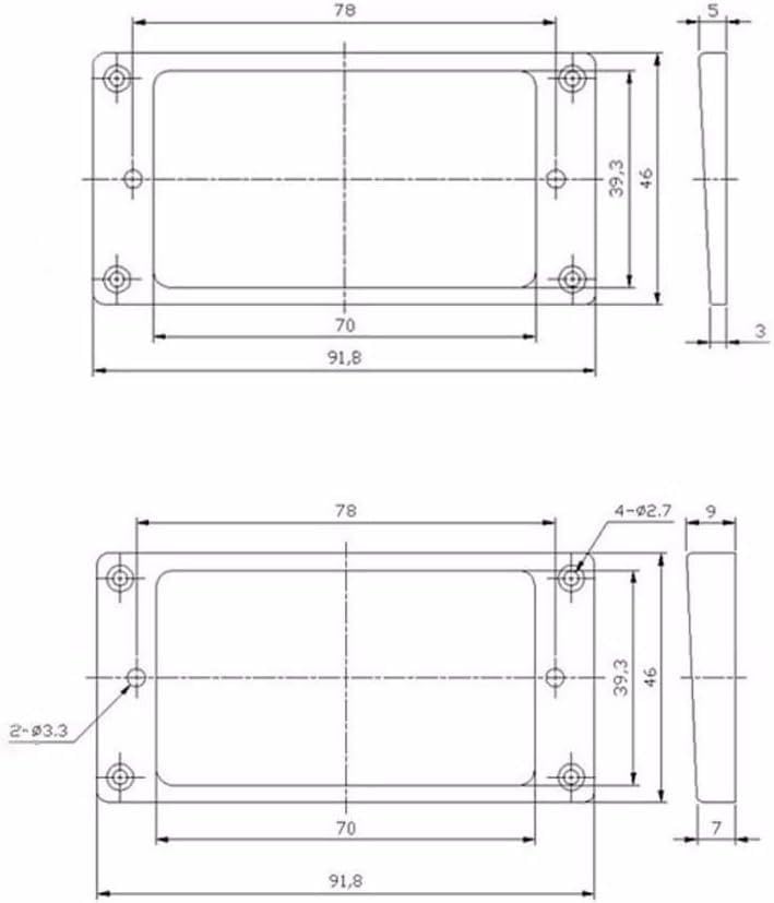KAISH 2pcs Gold Humbucker Pickup Ring Curved Bottom Frame for Epiphone Les Paul