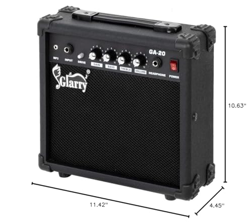 GLARRY Electric Guitar Amp, Portable Guitar Tube Amp with Headphone MP3 Input, 20W Practice Guitar Combo Amplifier Speaker Acces