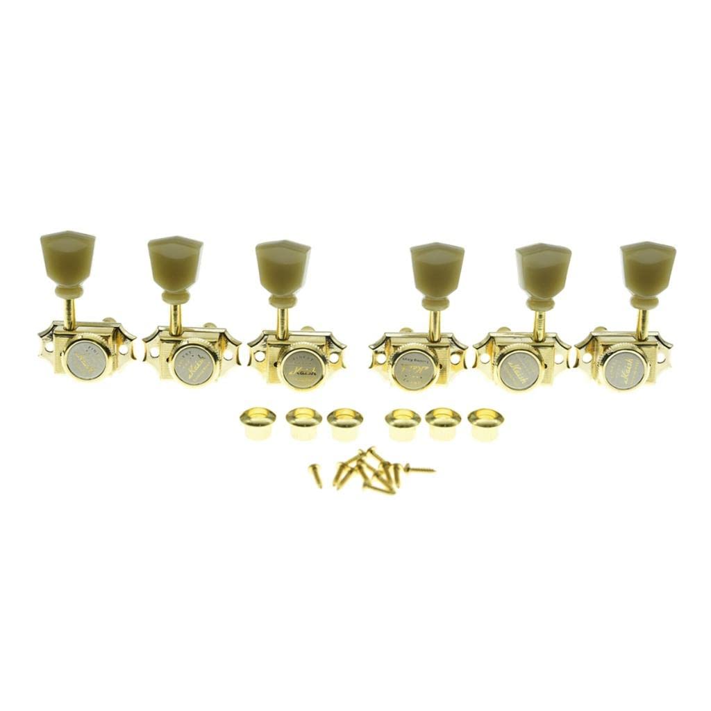 Kaish 3X3 Vintage Style Guitar Locking Tuners Guitar Tuning Keys Pegs Guitar Lock Machine Heads For Les Paul Guitars Gold With K