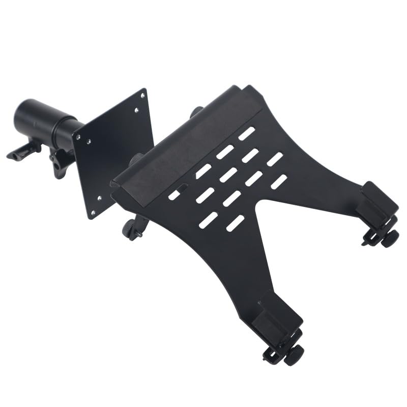 ProX X-LTF01BL Universal Laptop Tray + VESA Monitor Mounting Bracket fits on Speaker Stand 1-3/8'' Pole Black
