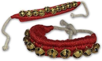 Sai Musical Brass Padded 1 Line Ghungroo (Red)