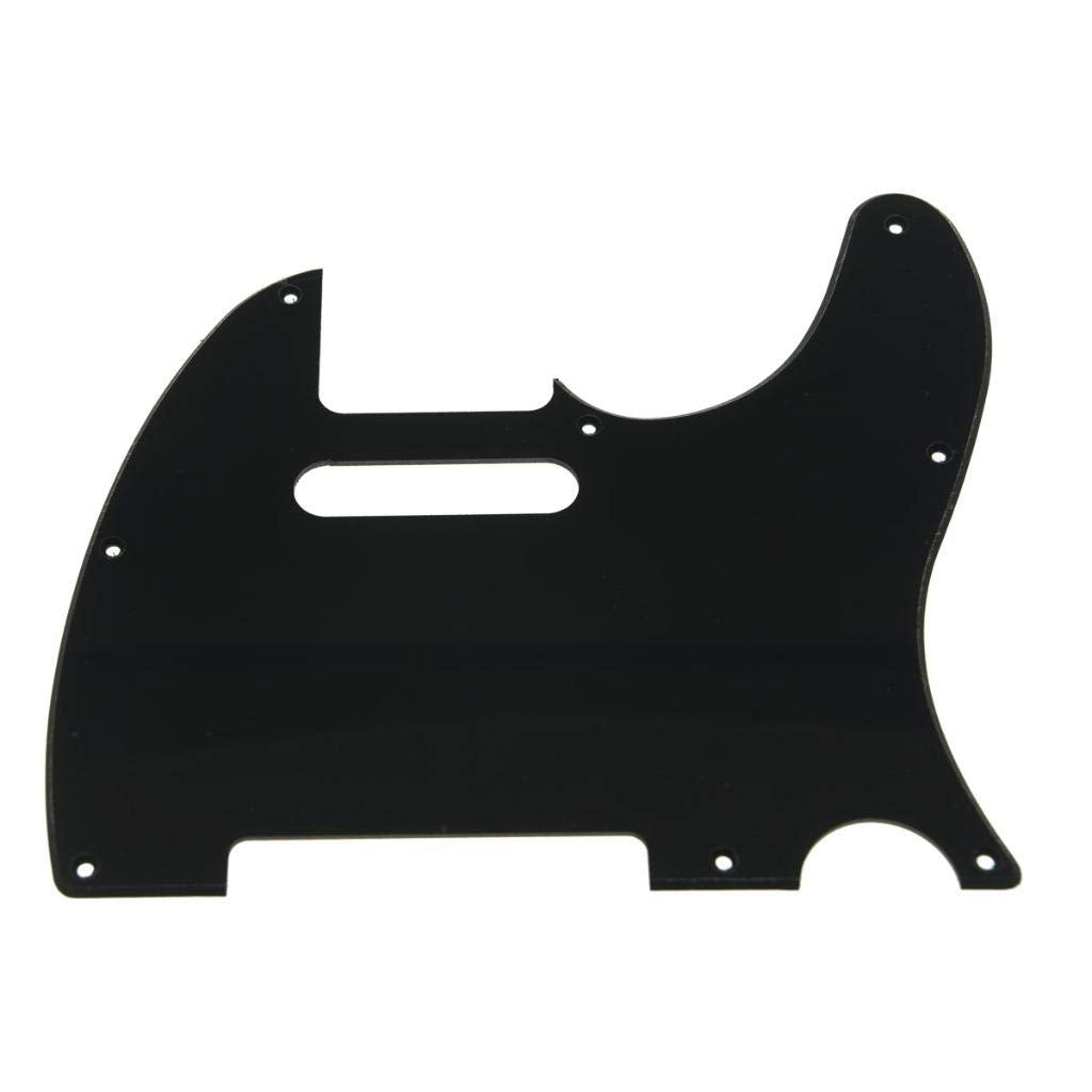Kaish 8 Hole Tele Guitar Pickguard Tl Pick Guard Scratch Plate For Usa/Mexico Telecaster/Tele Black 1 Ply