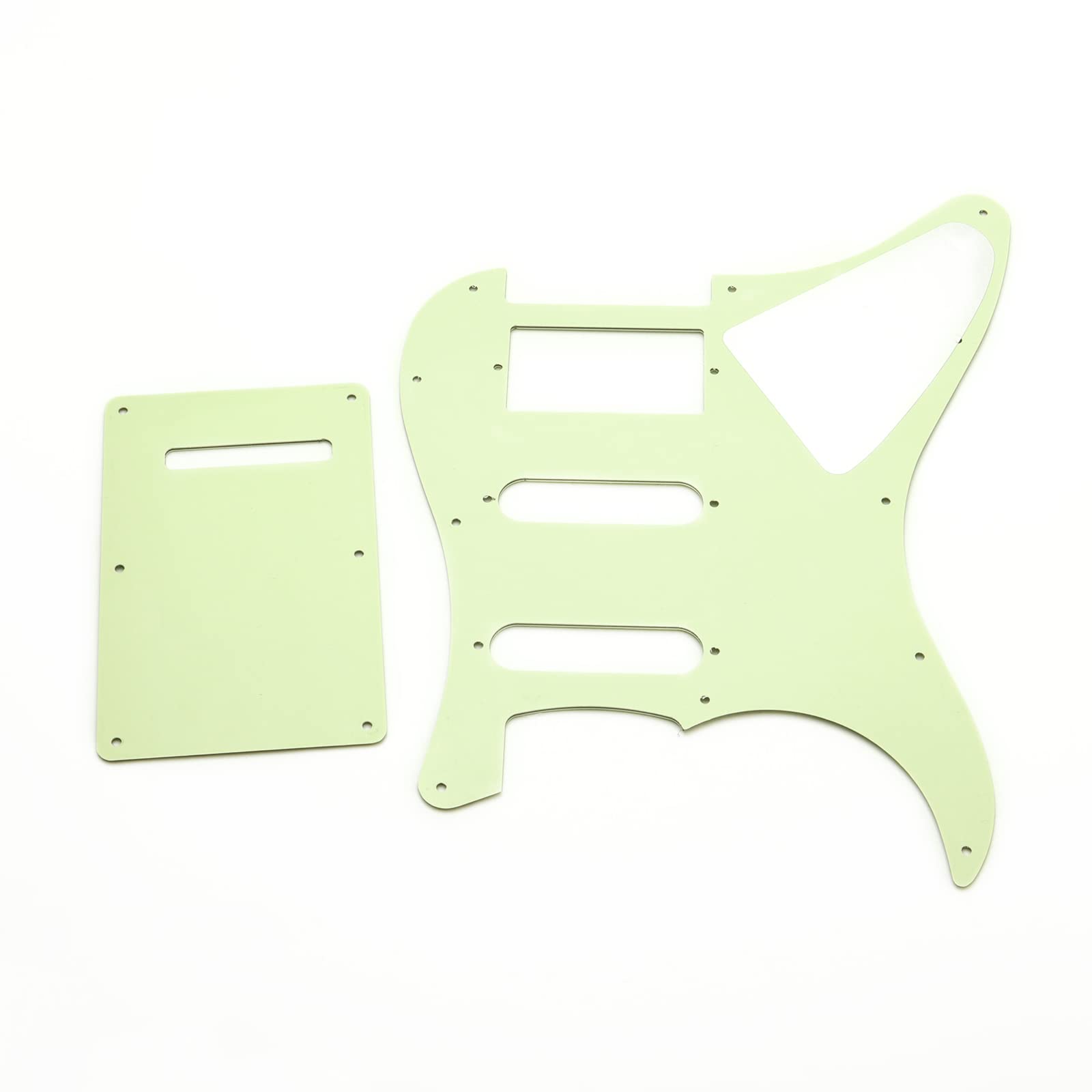 Unxuey 11 Hole Guitar Pickguard HSS Strat Pickguard Backplate Set with Pick Guard Screws for Standard Strat Modern Style Guitar