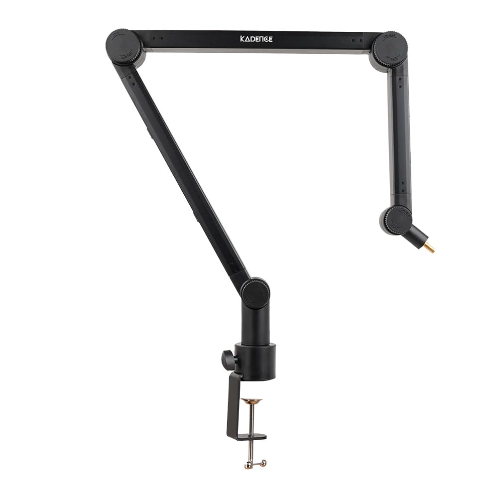 Kadence NB49-BK Professional Microphone Boom Arm | Internal Spring Design & Clean Cable Management | 360 Adjustable Desk Mount |