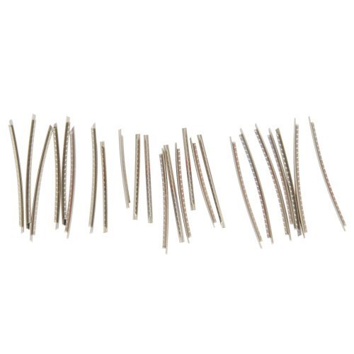 Musiclily Stainless Steel 2.7mm Acoustic Electric Guitar 24 Frets Fret Wire Fretwire Set for Fender Strat Tele Guitar, Chrome