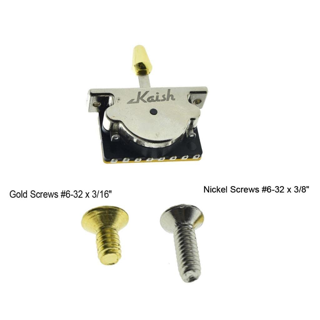 KAISH Heavy Duty 5 Way Guitar Pickup Lever Switch Guitar Pickup Selector Switch for Strat Tele with Plastic Gold Tip