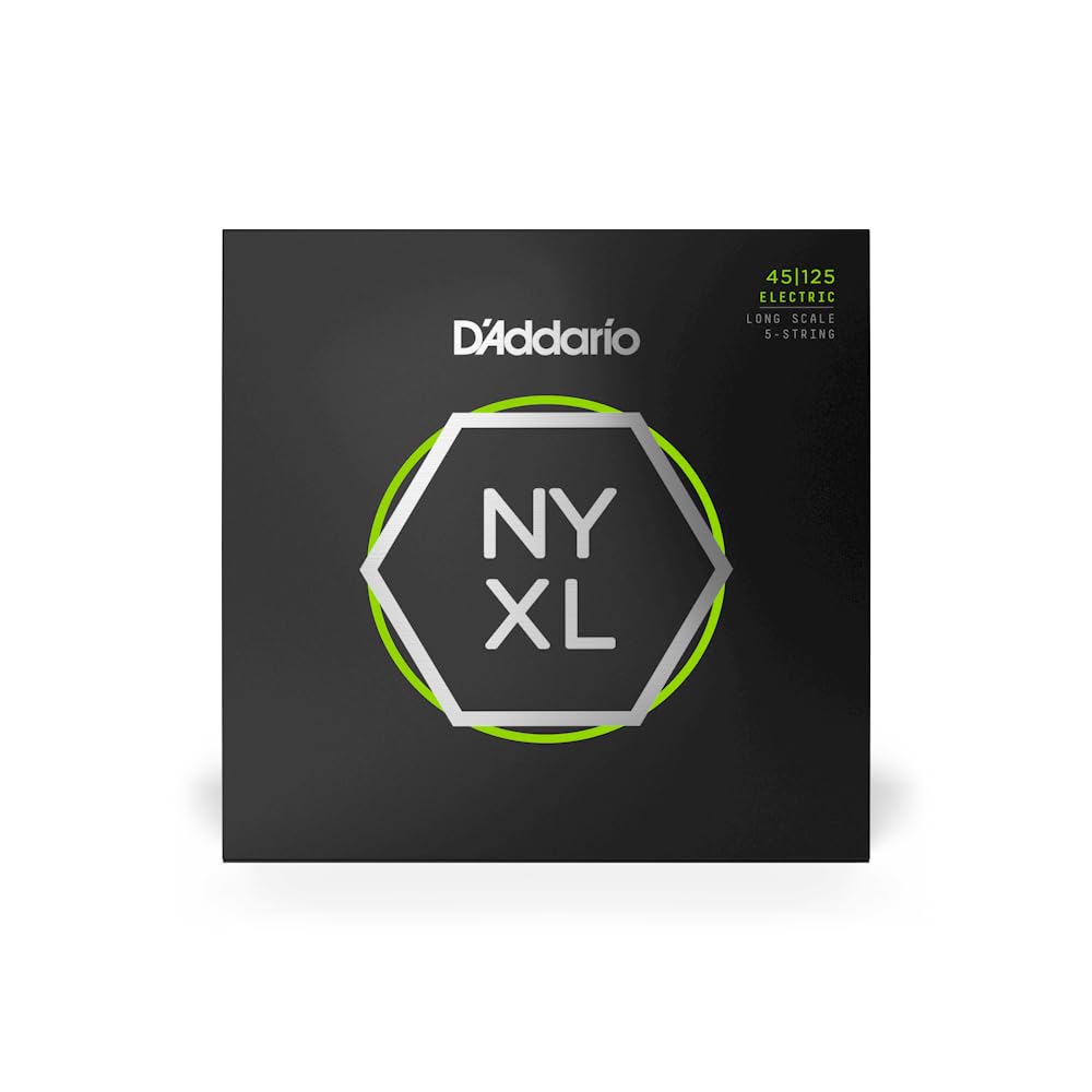 D'Addario Bass Guitar Strings - NYXL Bass Strings - NYXL45125 - Unrivaled Strength, Tuning Stability, Enhanced Response - For 5