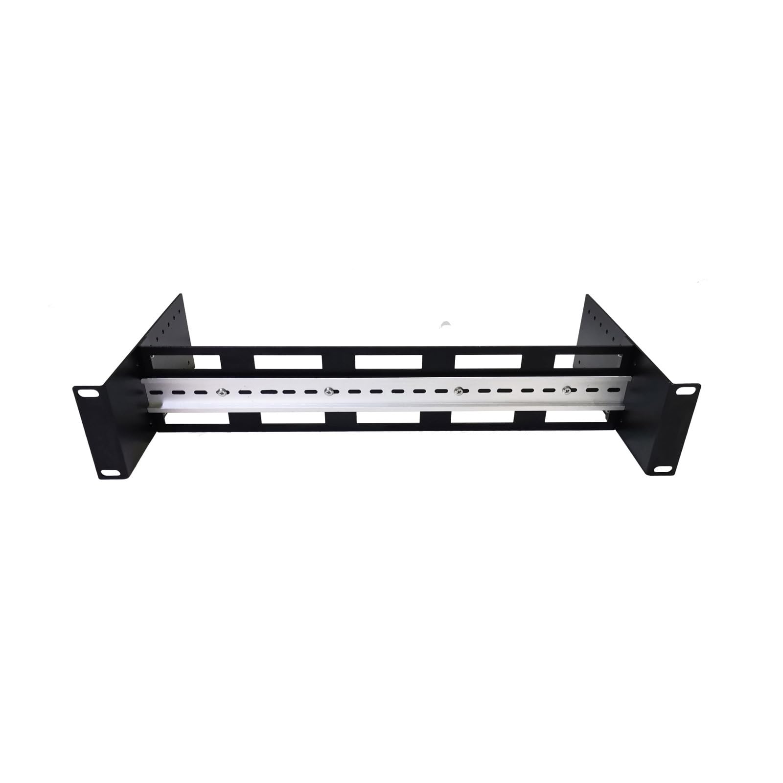 19 inch Rack Mount Din Rail Kit Depth Adjustable Rackmount Din Rail Chassis, Aluminum Rack Mount Bracket for 35mm Din-Rail Mount