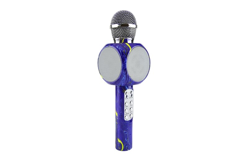 Wireless Express - Sing-Along Bling Bluetooth Karaoke Microphone and Bluetooth Stereo Speaker All-in-One (Swirl Purple)