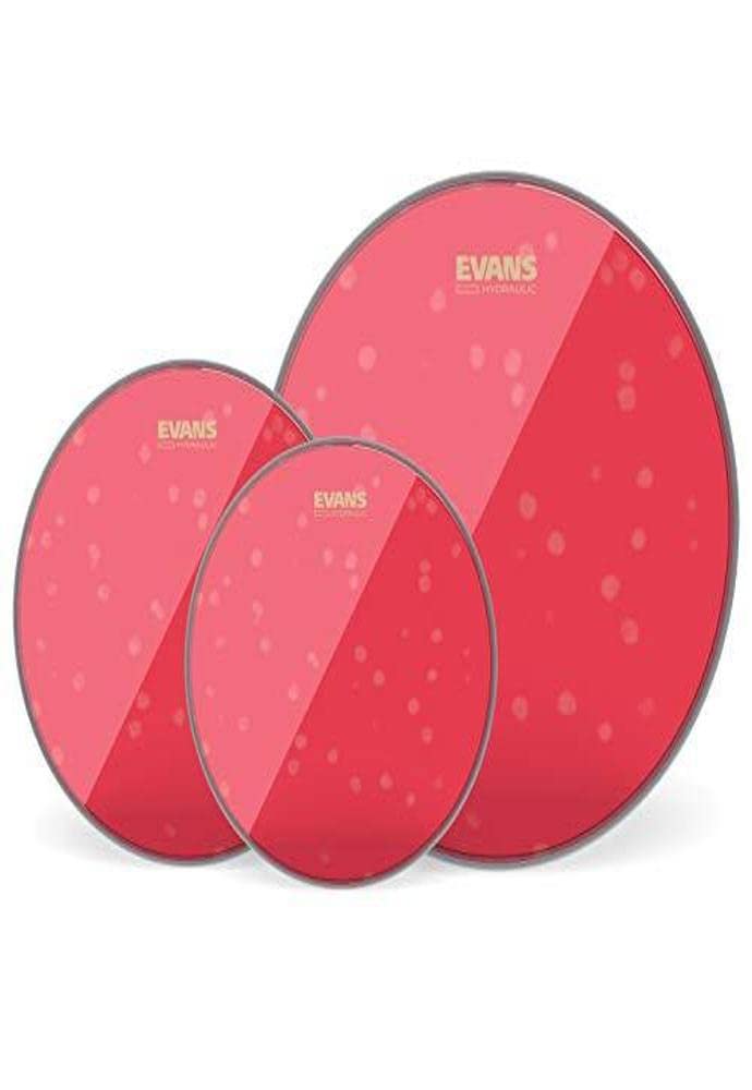 Evans Drum Heads - Hydraulic Red Rock Pack (10, 12, 16) with 14 UV1 Coated Snare Head