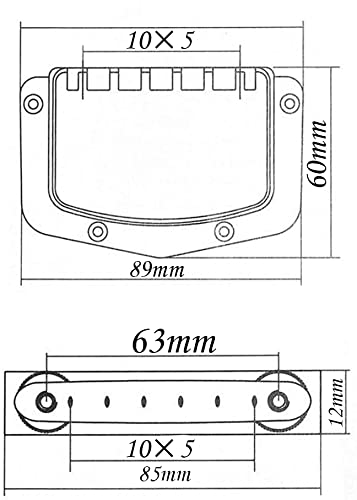 1Set Yootones Guitar Adjustable Bridge Tailpiece with Bridge Cover Set include Mounting Screws Replacement Part Fixed Compatible