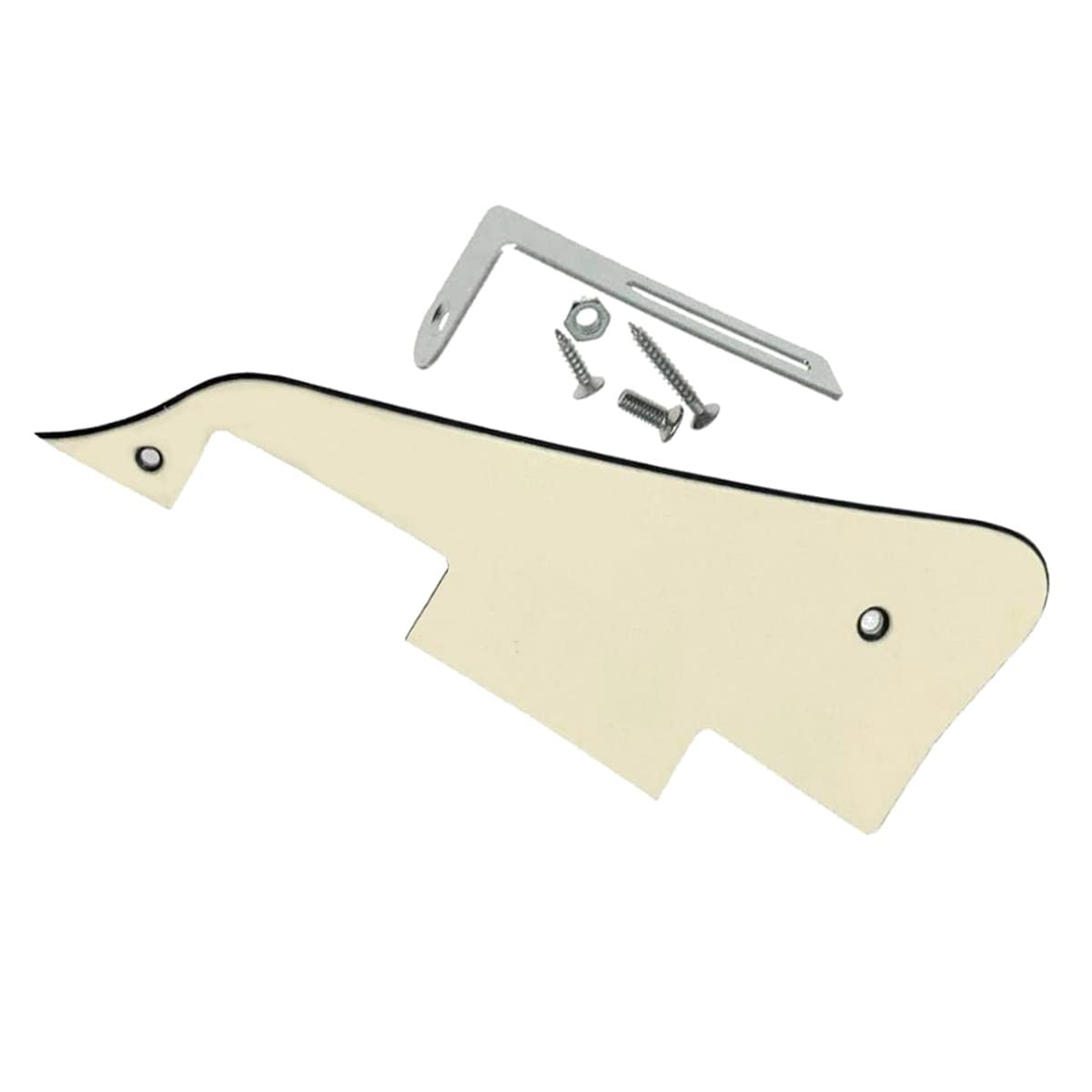 Dopro Aged white 3 Ply LP Guitar Pickguard with Chrome Bracket for Epiphone Les Paul