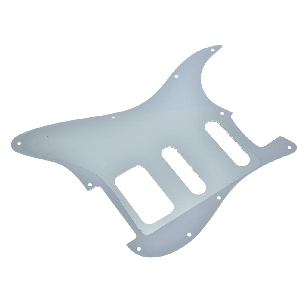 Dopro 11-Hole Strat HSS Guitar Pickguard 2-Screw Humbucking Pickup Mount Fits American Fender Stratocaster White 3 Ply