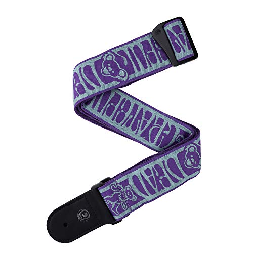 D'Addario Grateful Dead Woven Guitar Strap Dancing Bears, Teal/Purple (50Gd03)
