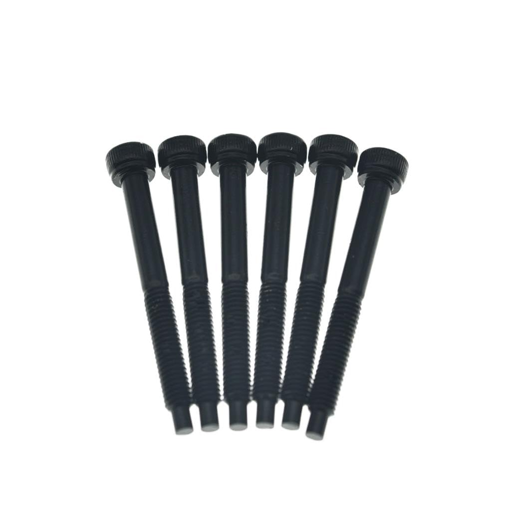 KAISH Set of 6 Stainless Steel Guitar Tremolo Bridge Saddle String Lock Screws for FR Black