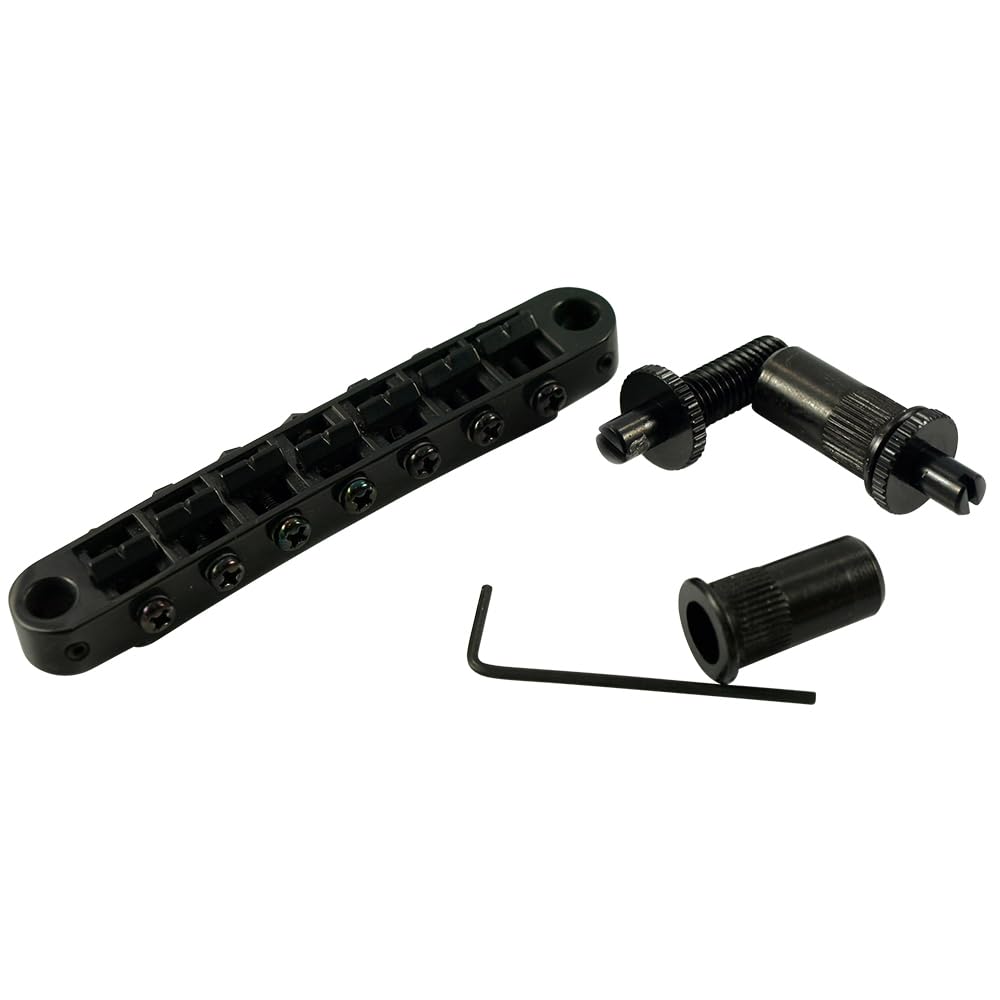 TonePros TP7-B Metric Tuneomatic, 7 String, Large Posts, Black