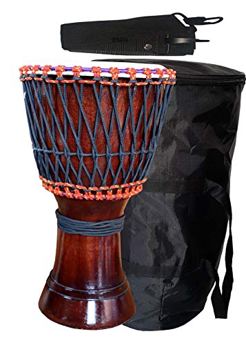 Gt Manufacturers Free Style Rope Djembe Drums (10 Head) - Brown