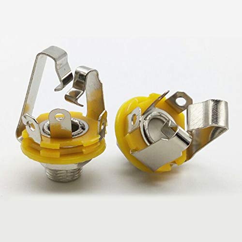 TRS Socket,Stereo 3-Conductor Input Jack, 1/4'', TRS Panel Mount Socket with Washer and Nut Solder Type for Guitar Pedals Bass F