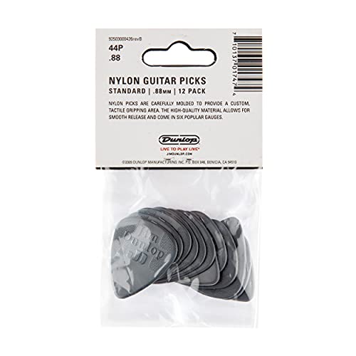 JIM DUNLOP 44P.88 Nylon Standard, Dark Gray, .88mm, 12/Player's Pack, Small