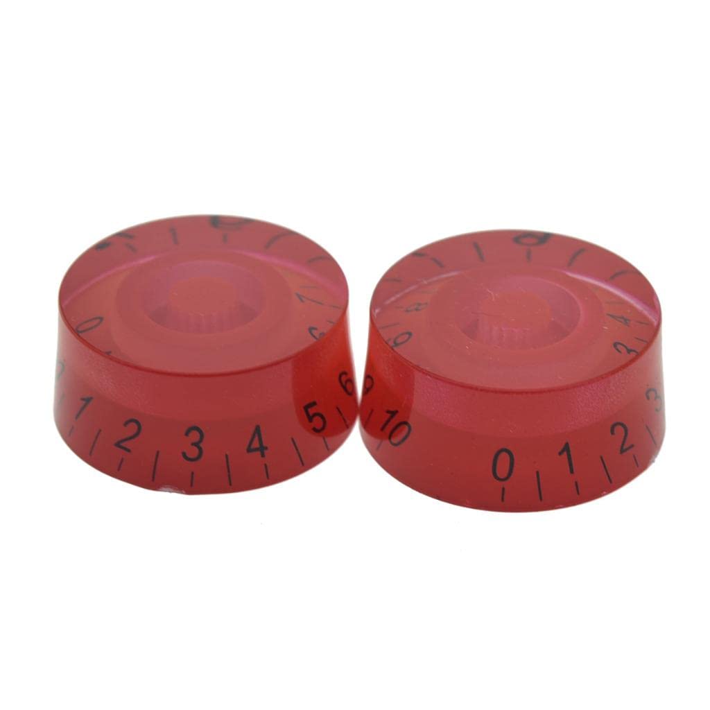 KAISH 4pcs Red with Black Number Guitar Speed Dial Knobs Control Knob fits LP Guitar