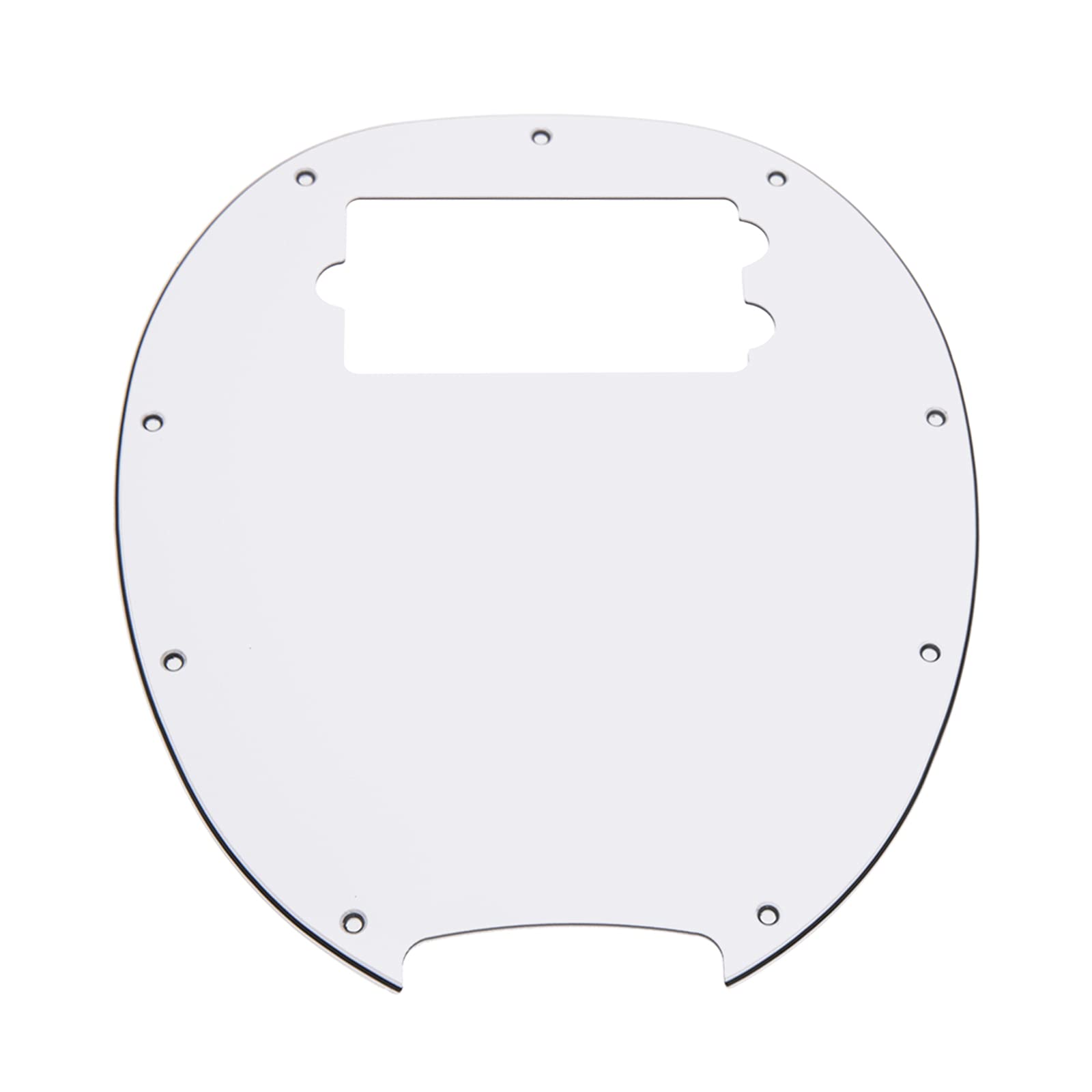 1Pcs Yootones 9 Hole Bass Electric Guitar Pickguard Compatible With Mm Stingray 4 String Bass Guitar (3Ply White)
