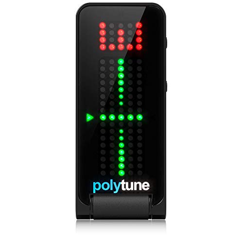 Tc Electronic Polytune Clip Clip-On Tuner With Polyphonic, Strobe And Chromatic Modes And 108 Led Matrix Display For Ultimate Tu