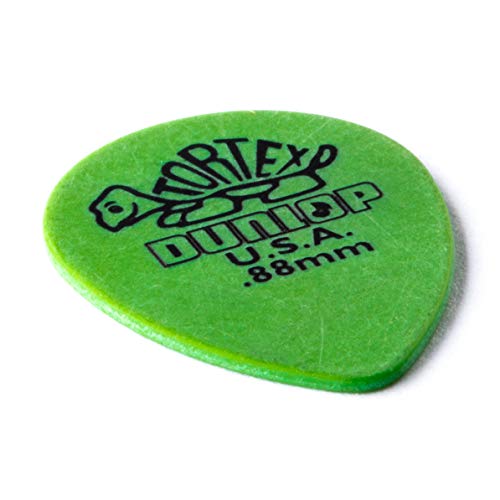 Dunlop 423R.88 Tortex Small Tear Drop, Green, .88mm, 36/Bag