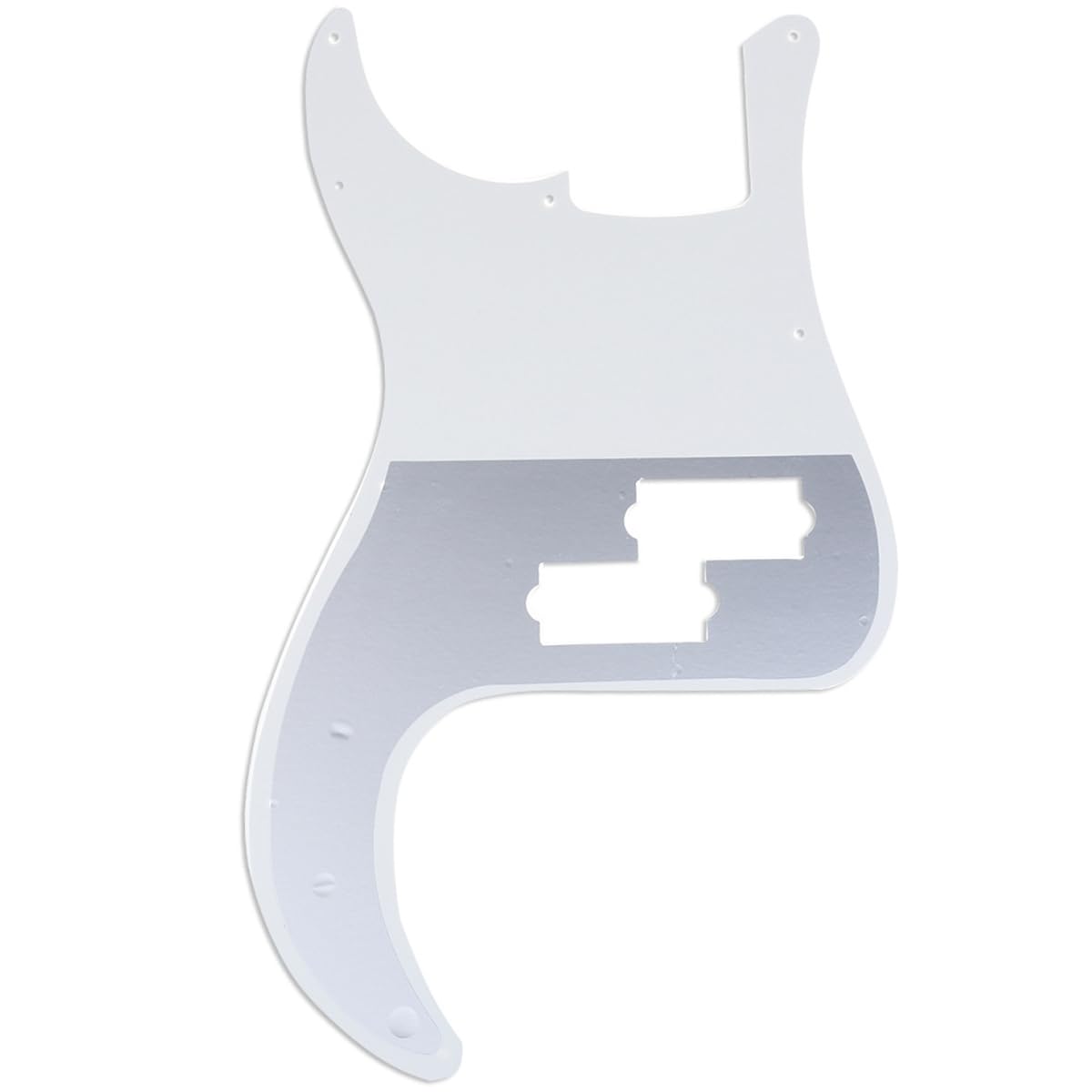 Musiclily Pro 10-Hole P Bass Pickguard for JPN Fender Japan 4-String Precision Bass, 1Ply White