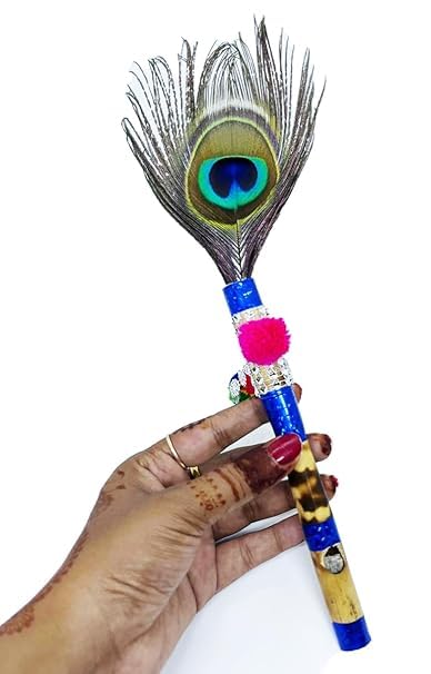 Awadh- (7 Inches) Decorative Krishna Bansuri | Kanha Bansi | Laddu Gopal Bansuri | Bamboo Flute | Bansuri Traditional Flute With