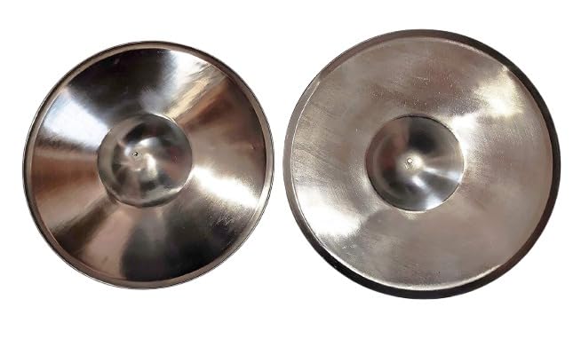 Gosaimusical Crash Cymbal for Drum Players Professional Percussion Instruments (Cymbals 10-Inch Steel (Silver) 1 Pair)